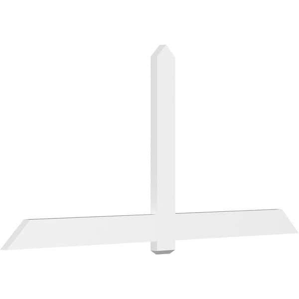 Ekena Millwork Eugene Architectural Grade PVC Gable Bracket, 96"W x 44"H x 2"D x 6"F, 11/12 Pitch GBP096X44X0206EUG00 - main
